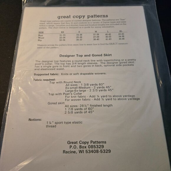 Great Copy Patterns #113 Designer pullovers 3-gored-skirt Vintage sewing UNCUT - Picture 2 of 8